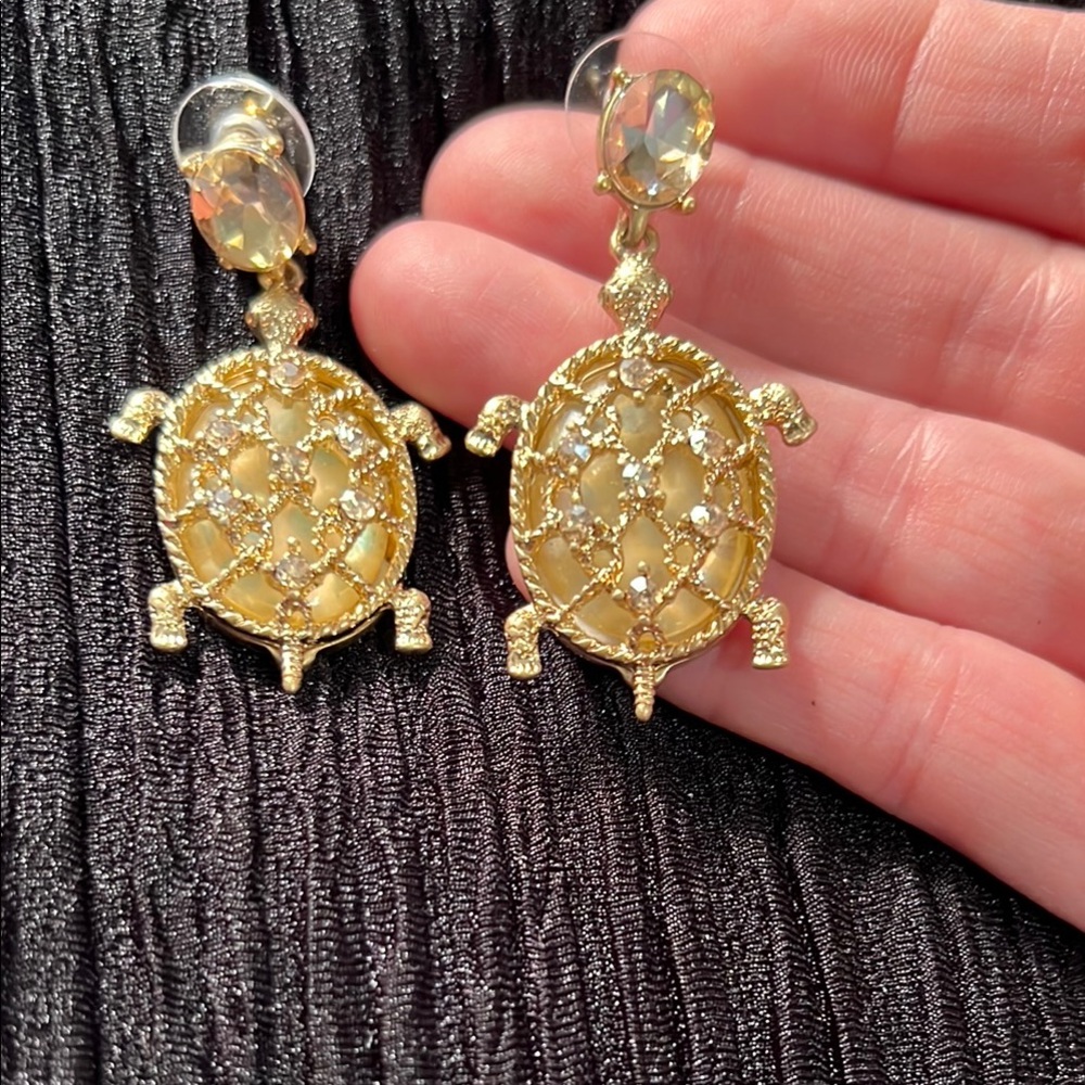 3/$15 Gold Turtle Earrings